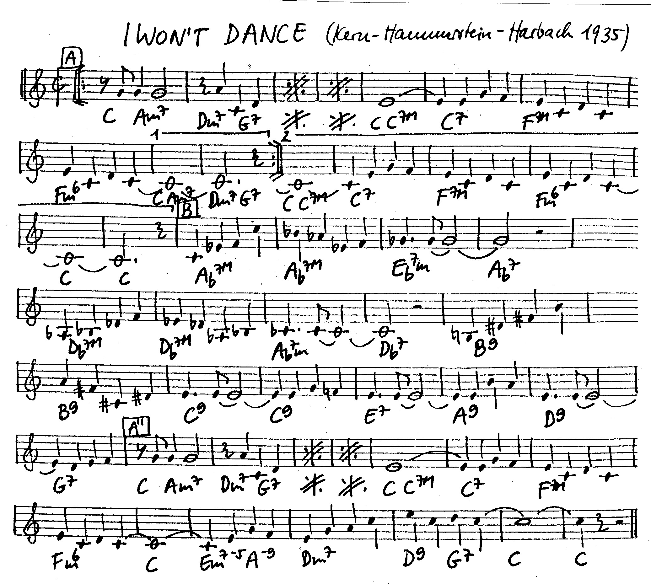 i won't dance leadsheet – book us for your next 20s or gatsby event